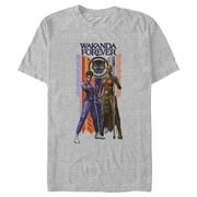 Men's Black Panther: Wakanda Forever Shuri and Okoye Movie Logo Graphic Tee Athletic Heather Large